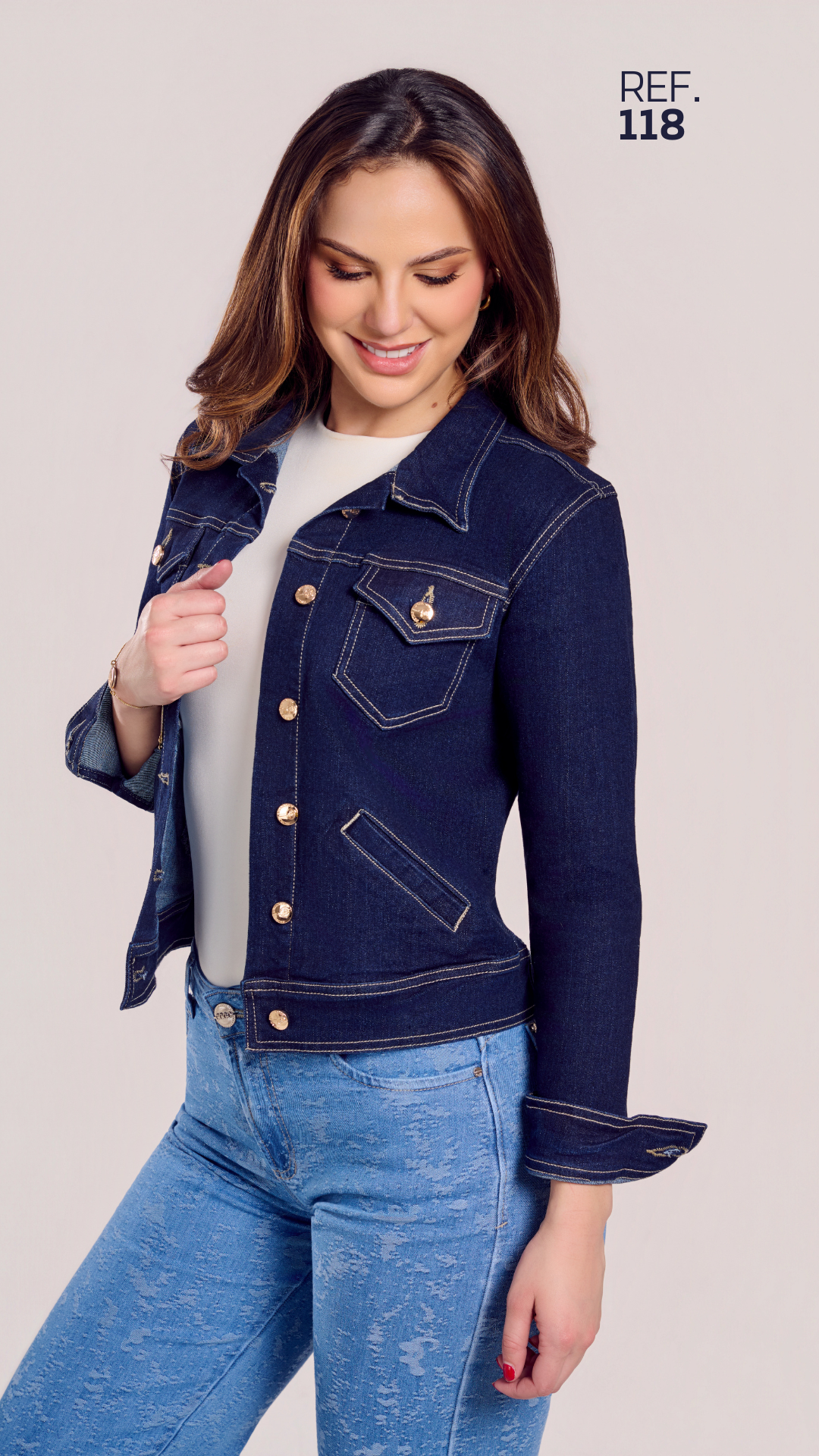 Chaqueta Jean Azul Petroleo 118