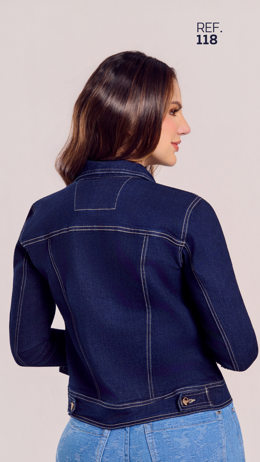 Chaqueta Jean Azul Petroleo 118 - Imagen 4